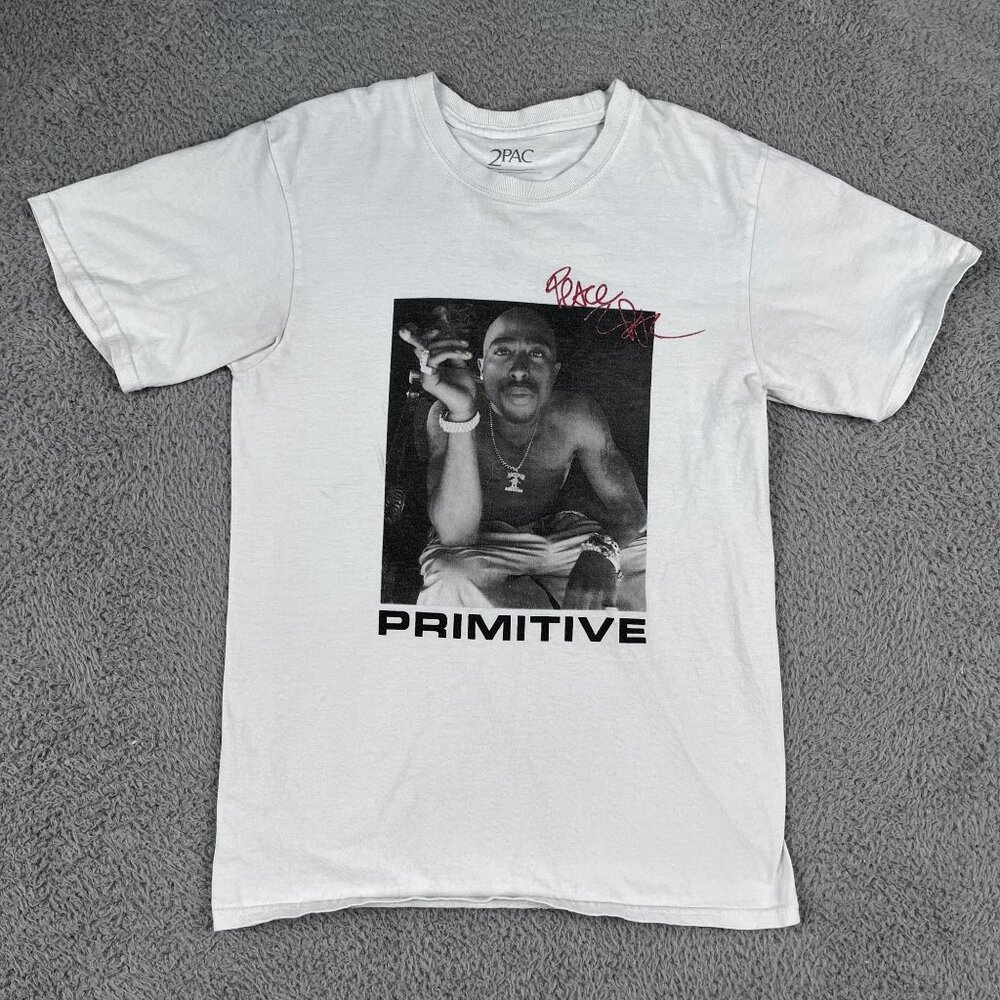Primitive Skateboarding 2Pac Tupac Smoke White T-Shirt Sz‎ Small